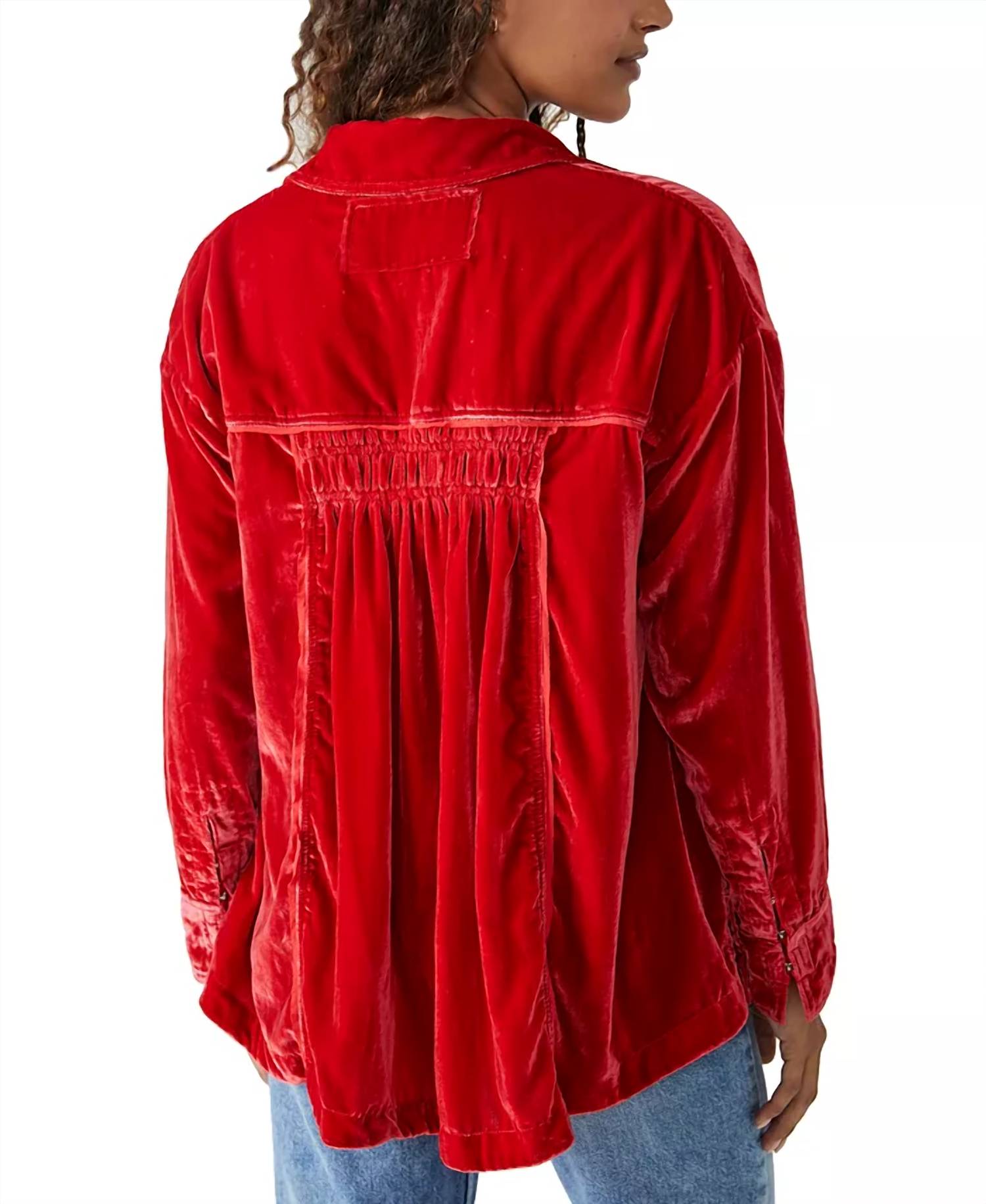 Blusa de terciopelo color rojo