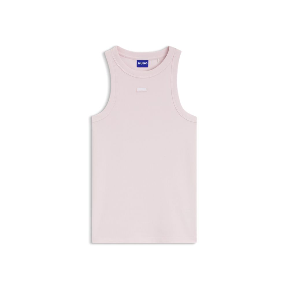 Camiseta sin mangas de algodón color azul
