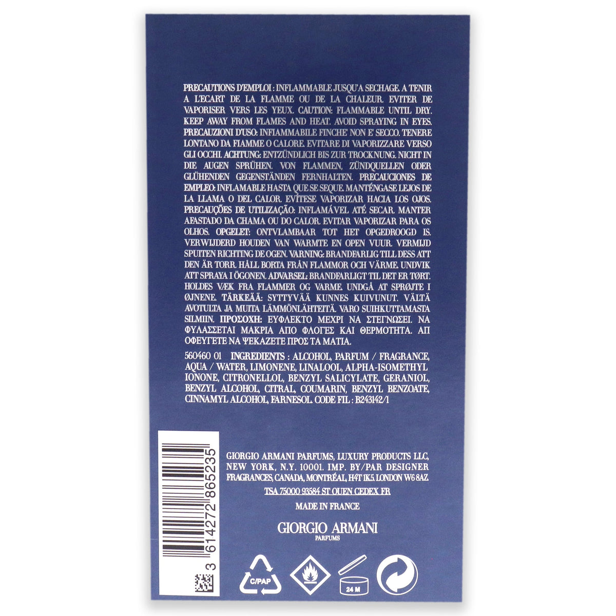 Perfume de hombre eau de parfum 4,2 oz