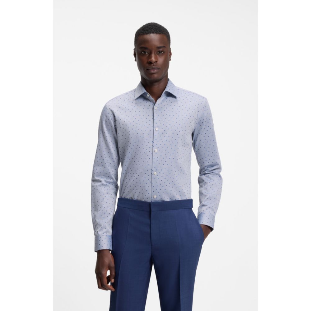 Camisa de algodón de corte ajustado con estampado