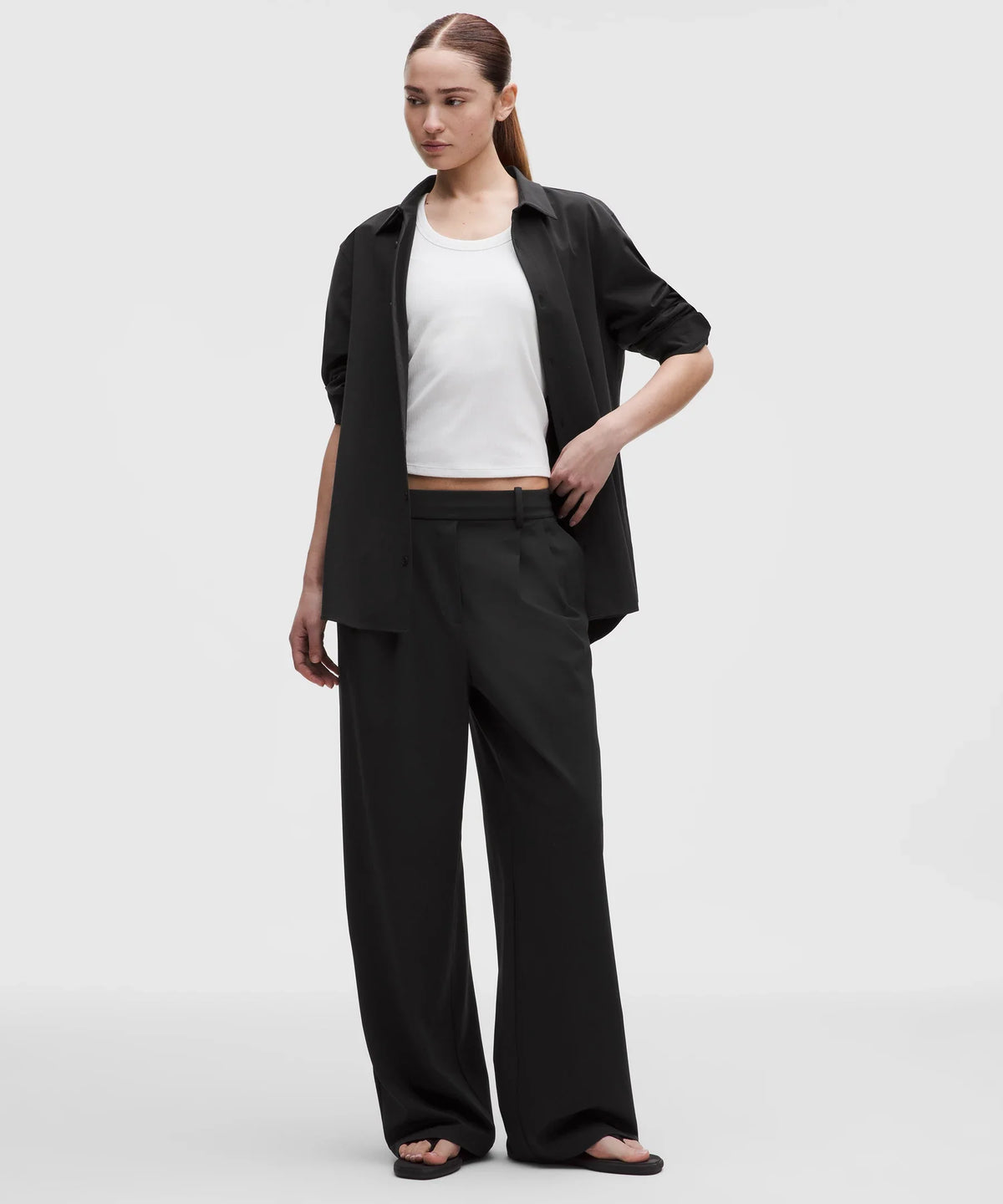 Pantalón de pierna ancha de tiro alto