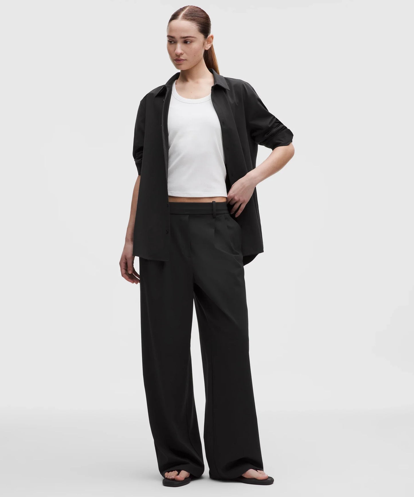 Pantalón de pierna ancha de tiro alto