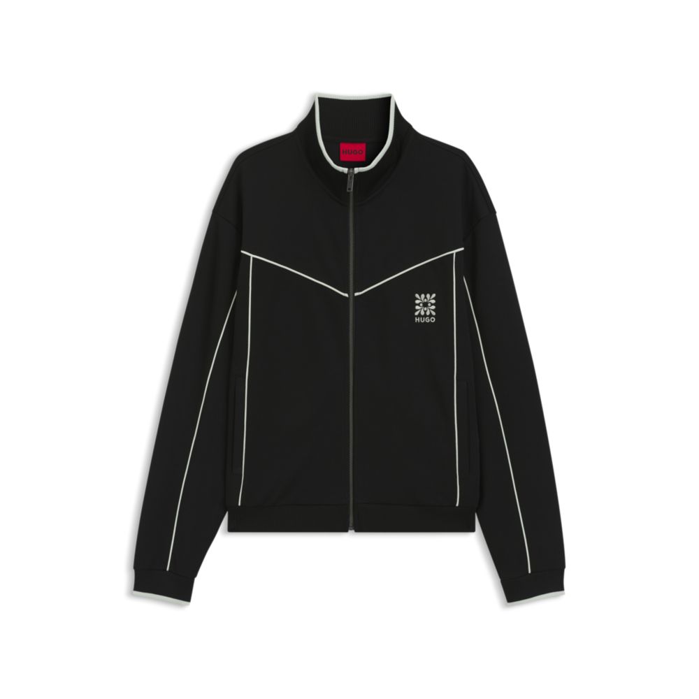 Chaqueta de mezcla de algodón con bordado