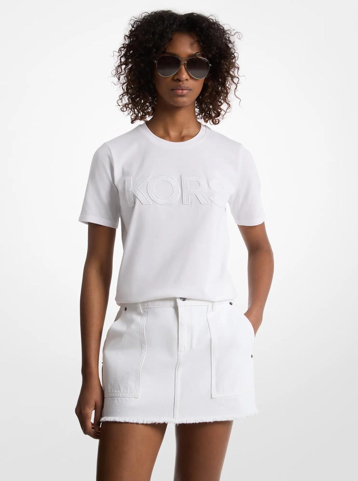 Camiseta de algodón con lentejuelas