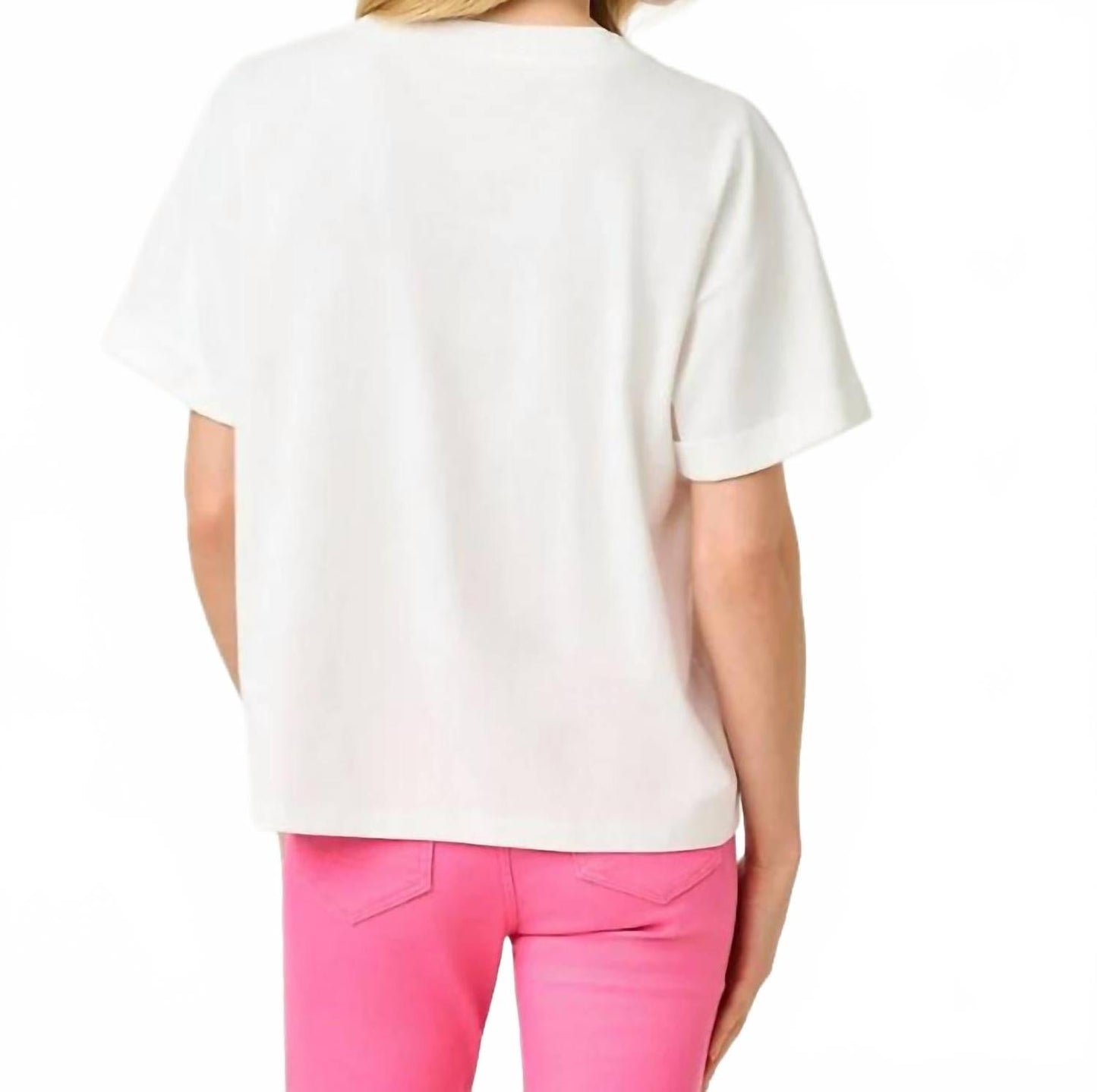 Top color blanco y rosado