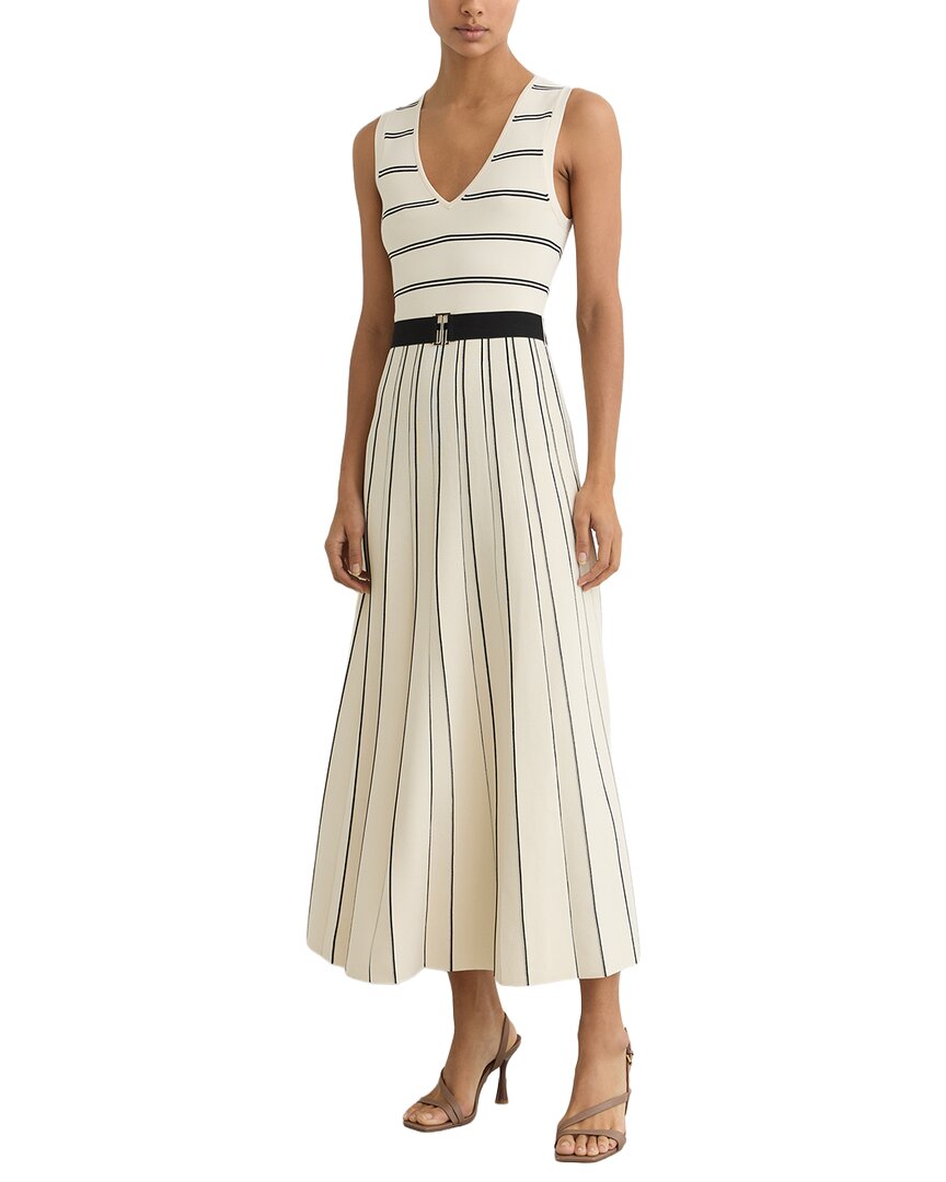 Vestido midi sin mangas a rayas