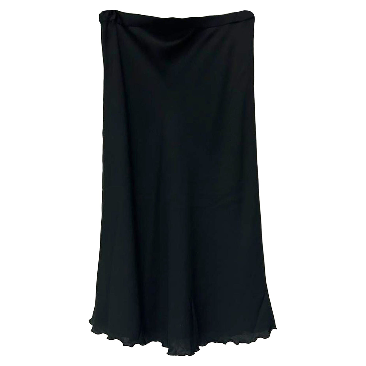 Falda de seda midi color negro