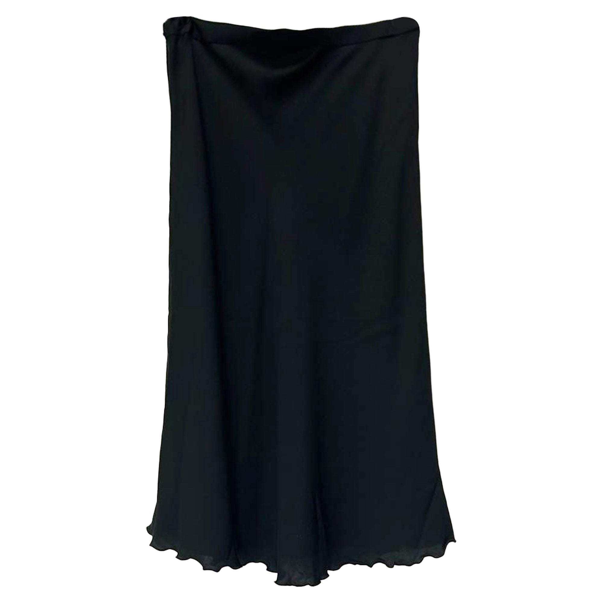 Falda de seda midi color negro