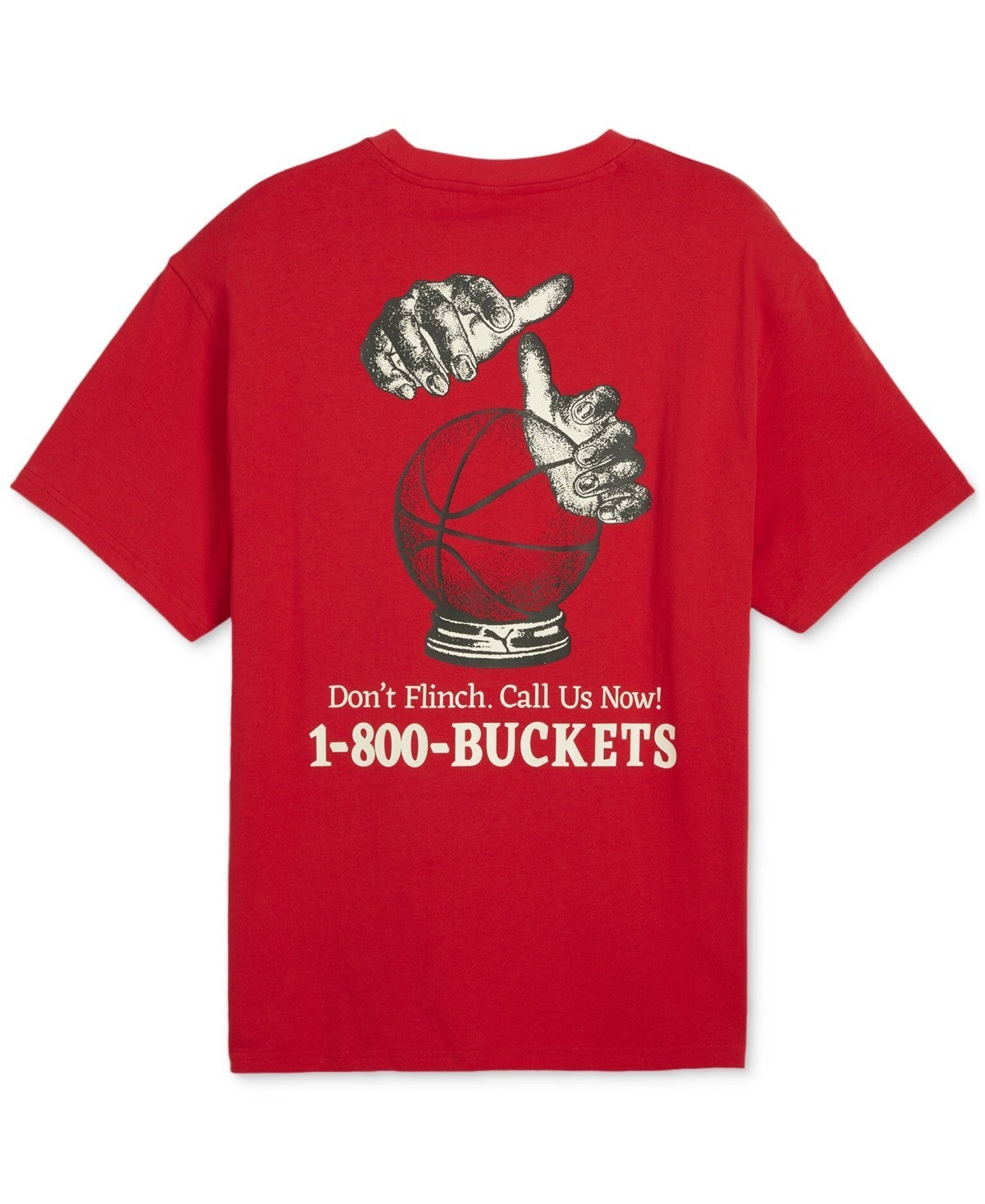Camiseta de hombre de manga corta con cuello redondo con estampado color rojo