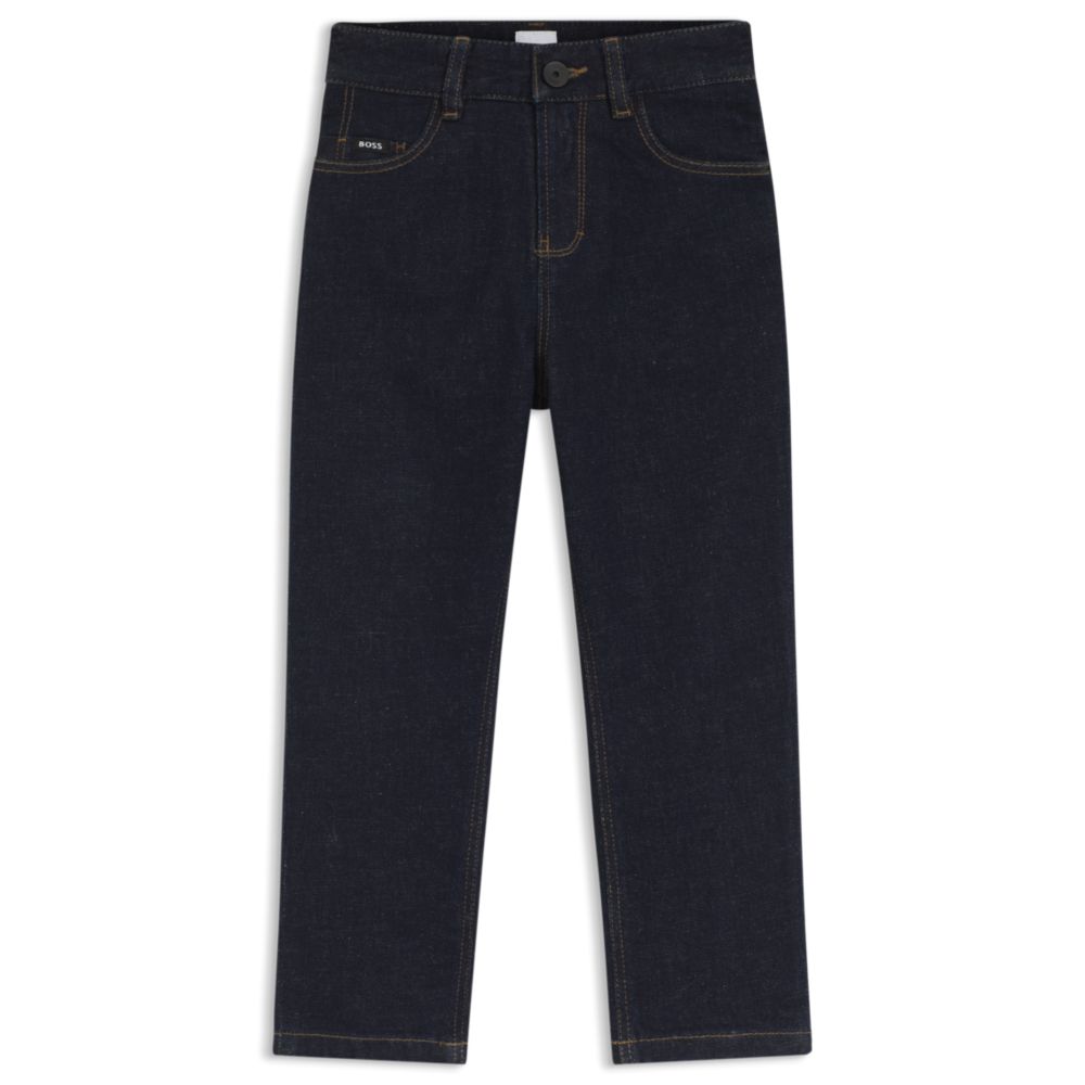 Jean infantil de mezclilla de corte amplio color azul oscuro