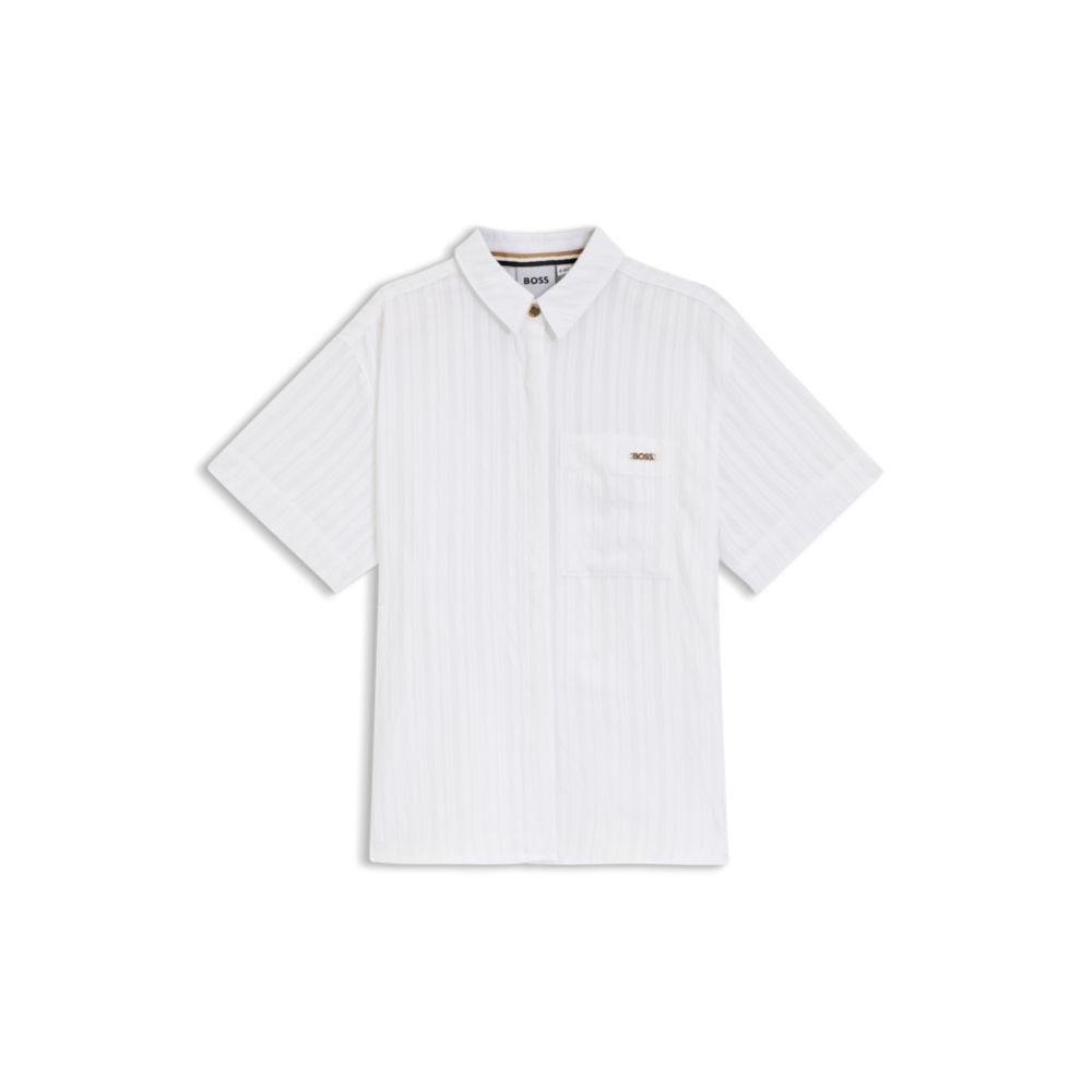Blusa infantil de manga corta a rayas