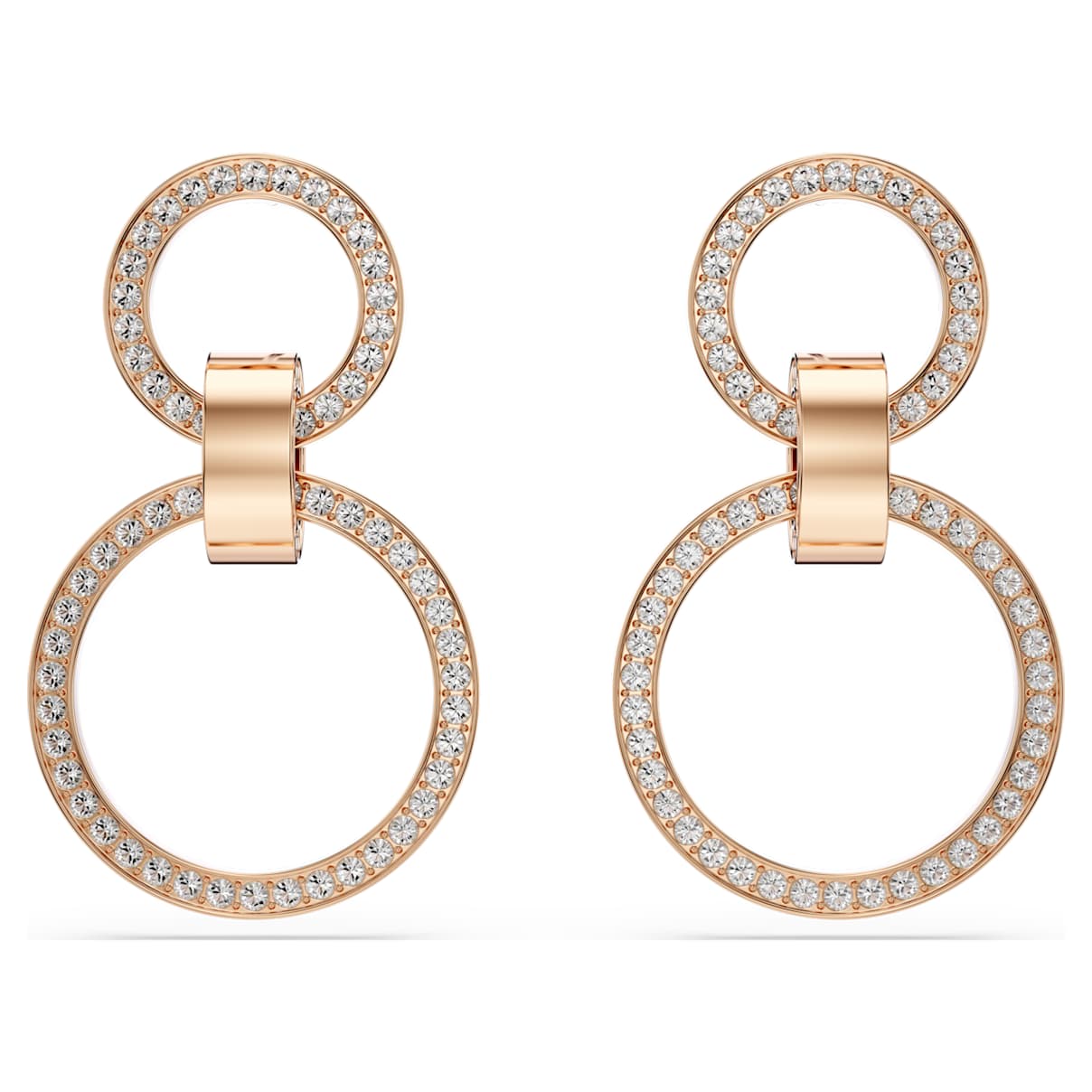 Aretes color oro rosa y blanco