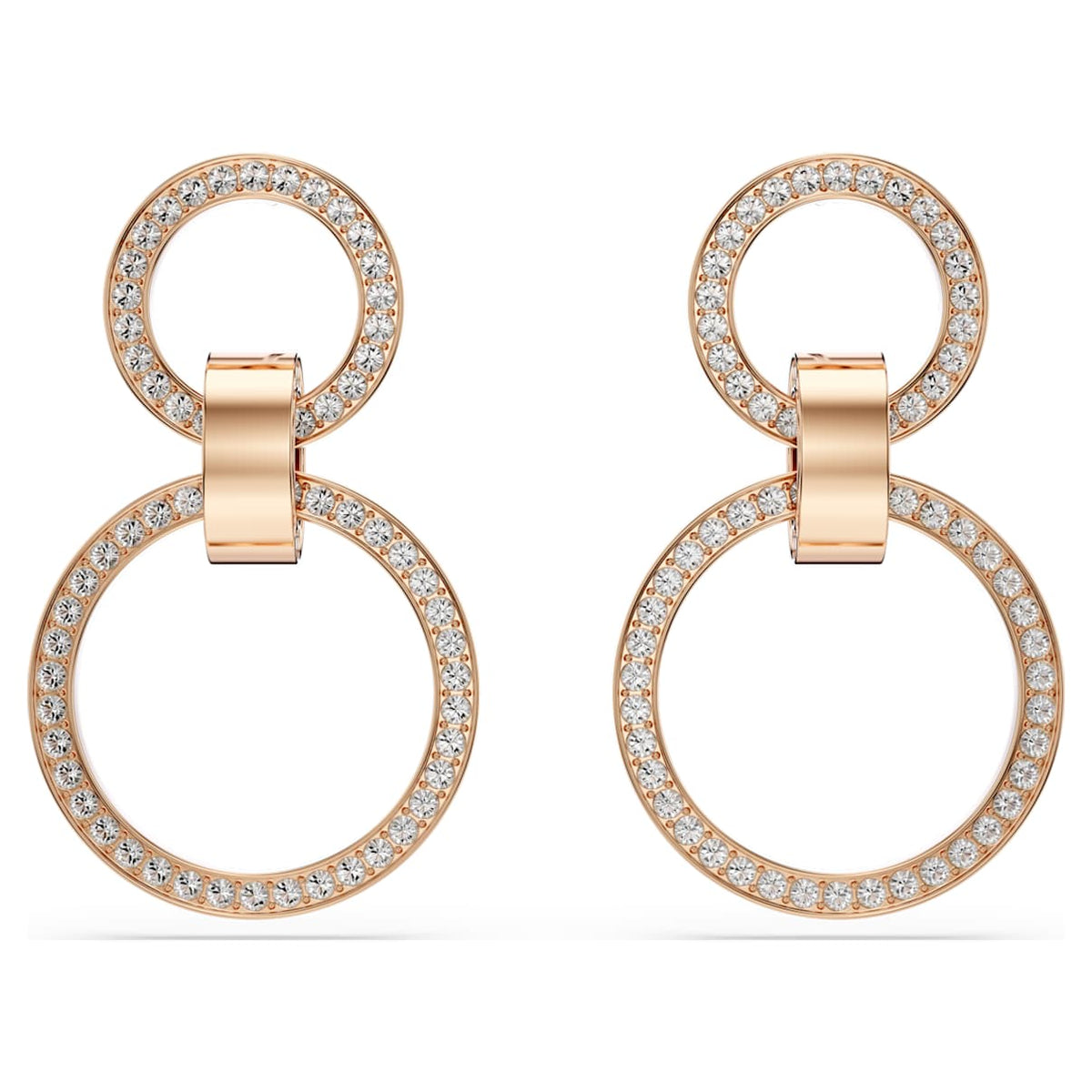 Aretes color oro rosa y blanco