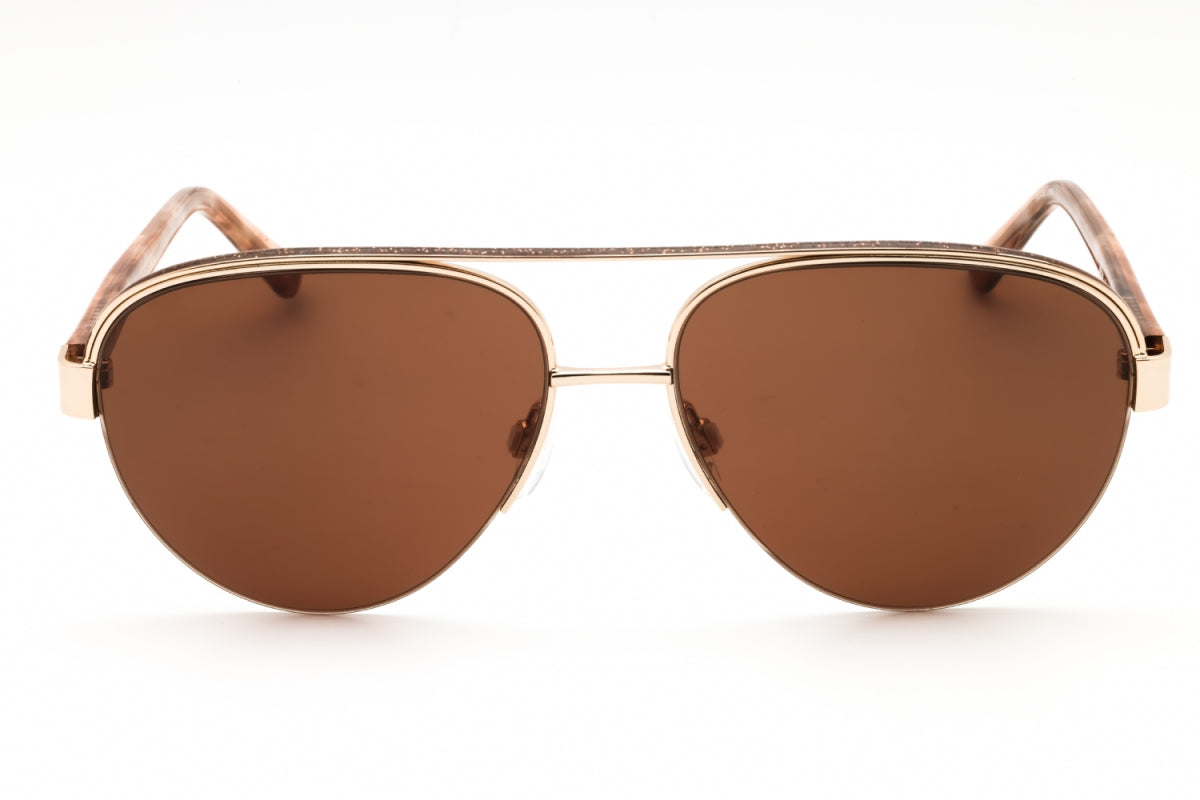 Gafas color café y dorado