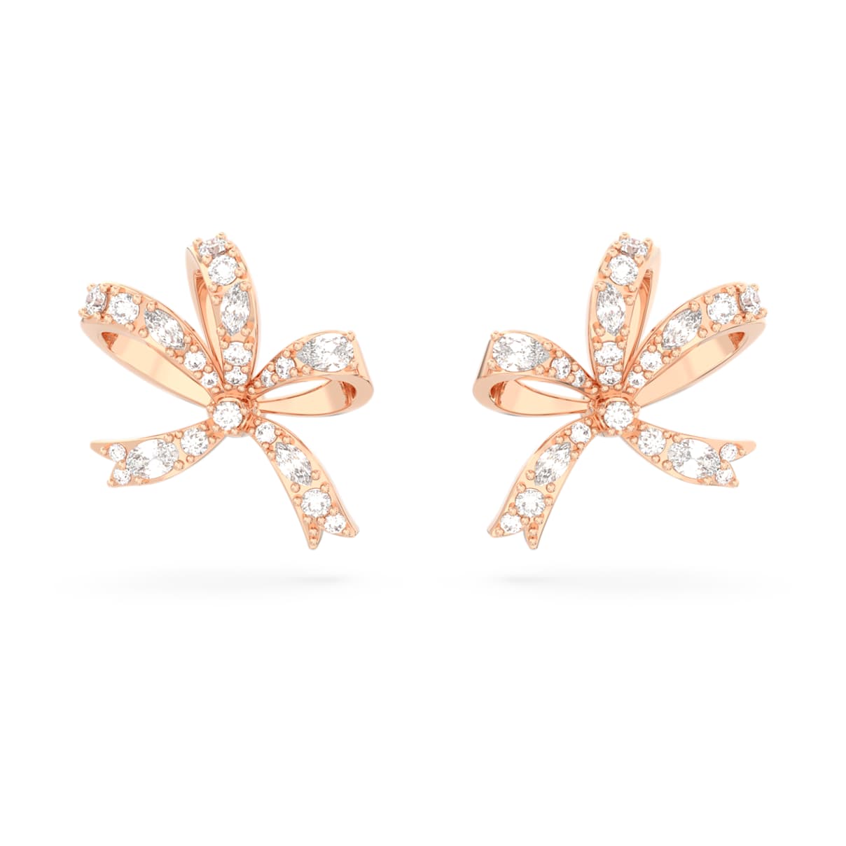 Aretes color oro rosa y blanco