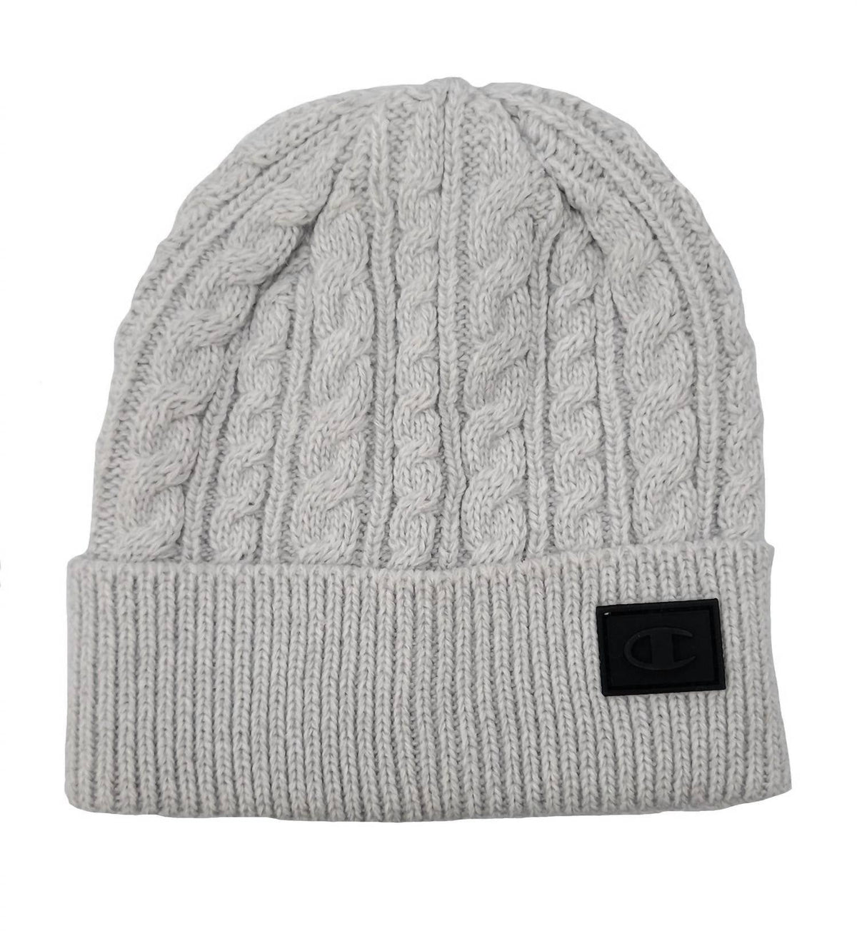 Gorro tejido color blanco y gris