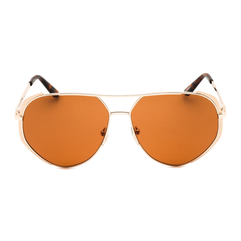 Gafas color café y dorado