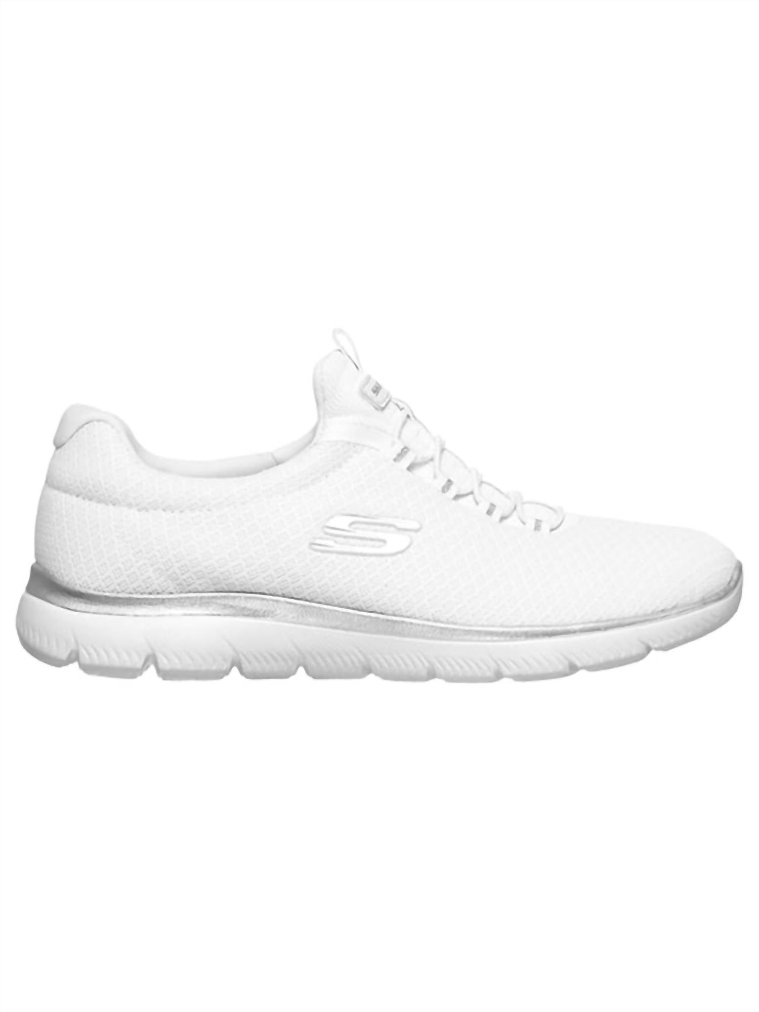Tenis de mujer color blanco y plateado