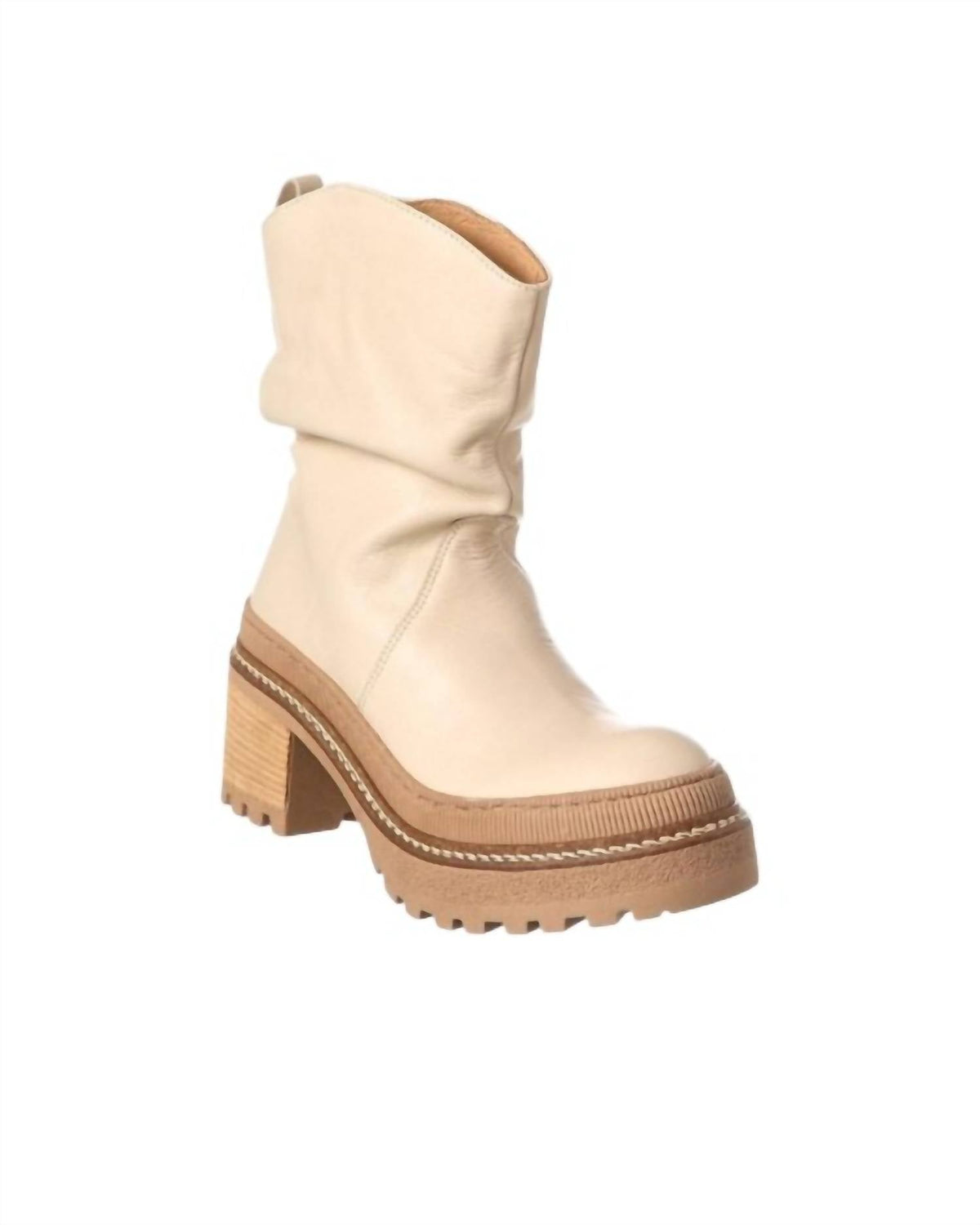 Botas de mujer de cuero color crema