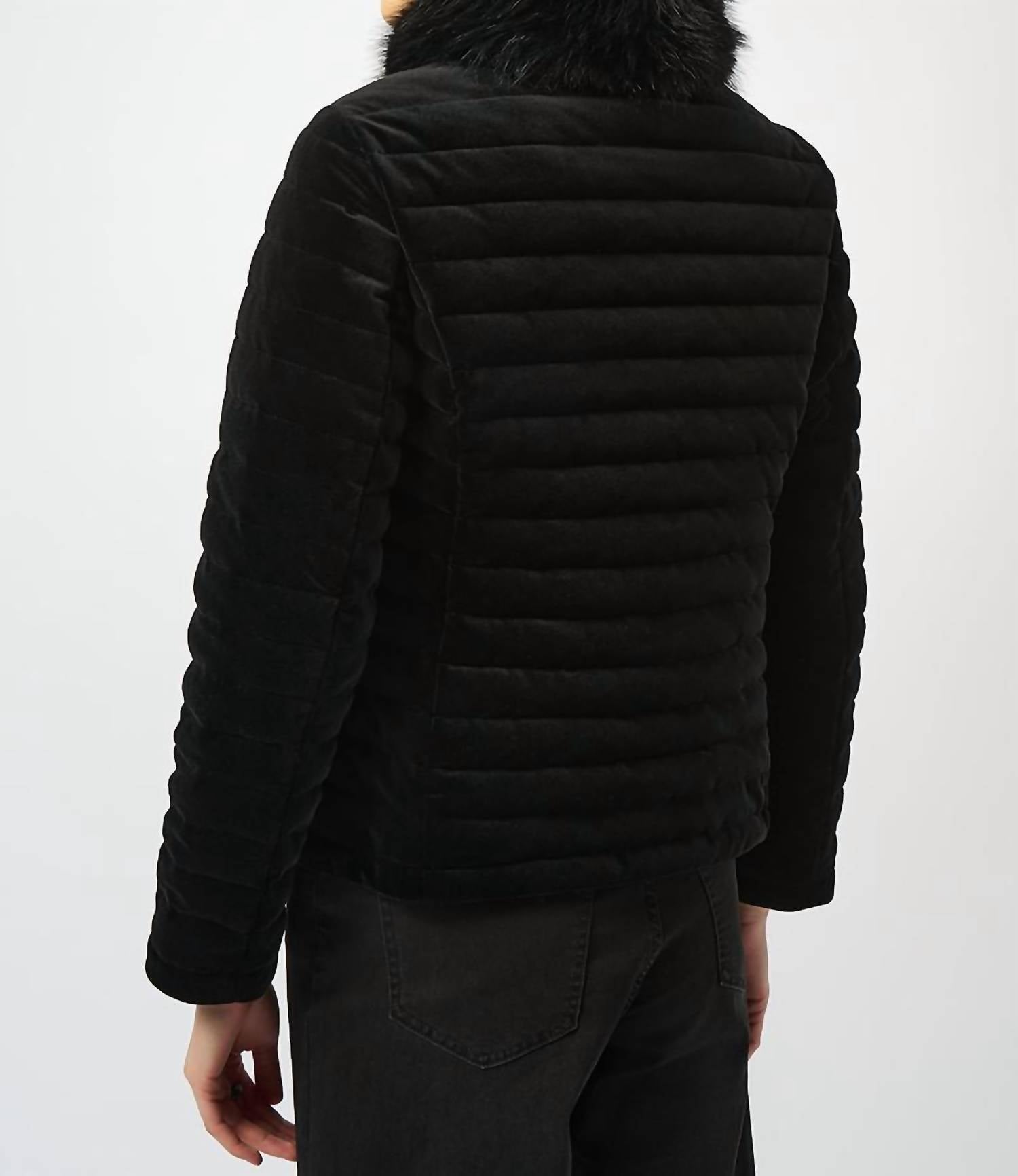 Chaqueta acolchada de terciopelo color negro