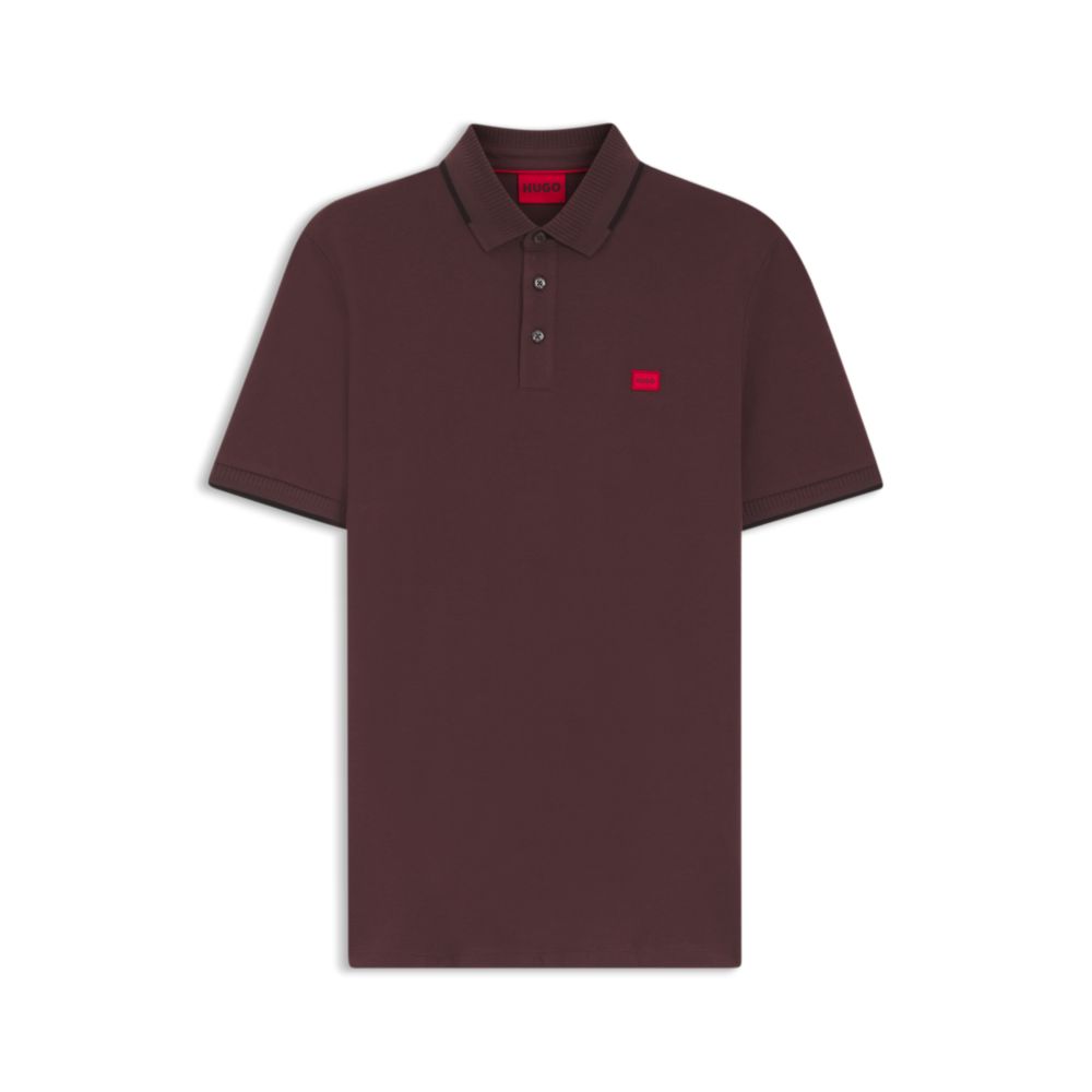 Polo de algodón de corte ajustado color rojo