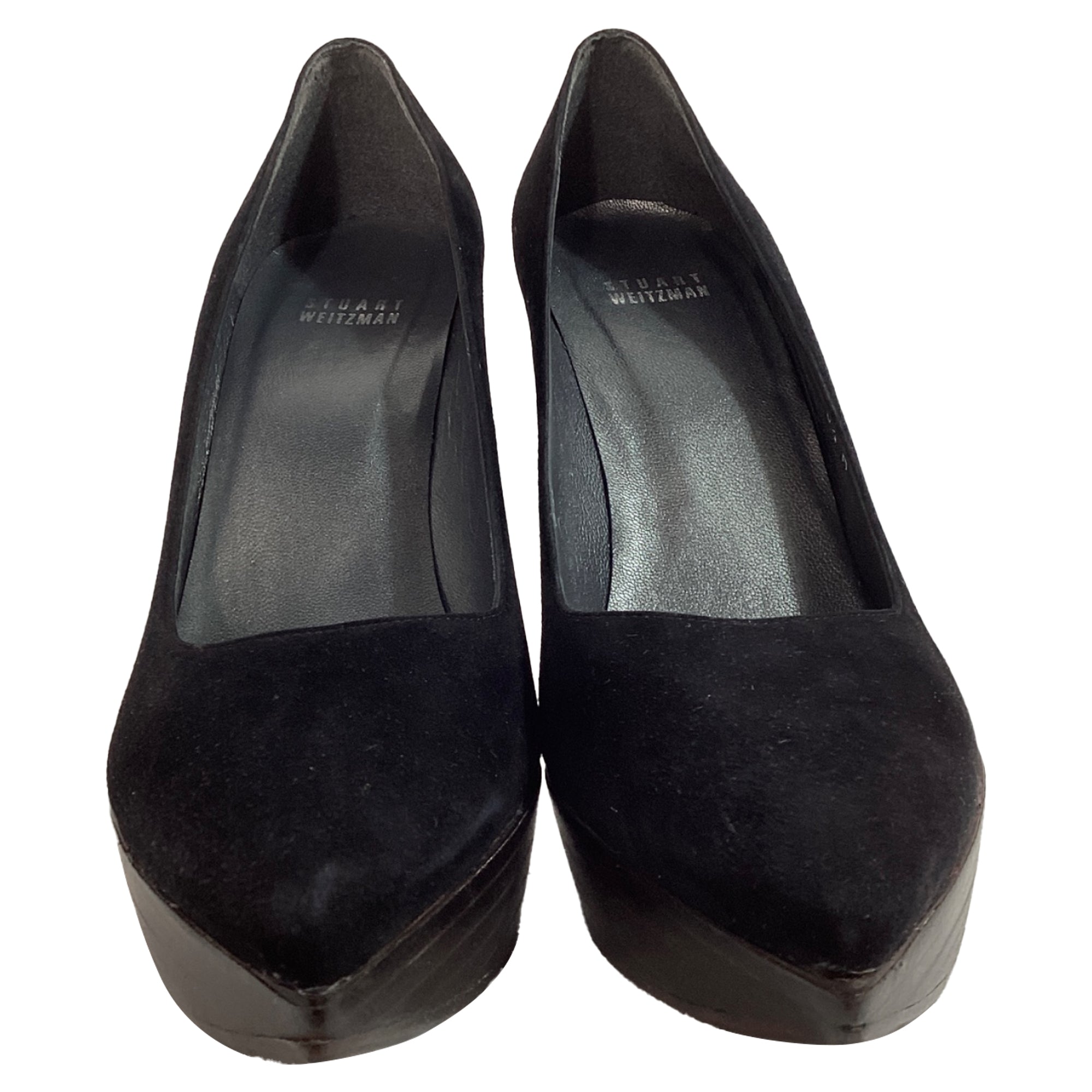 Tacones de gamuza con plataforma color negro