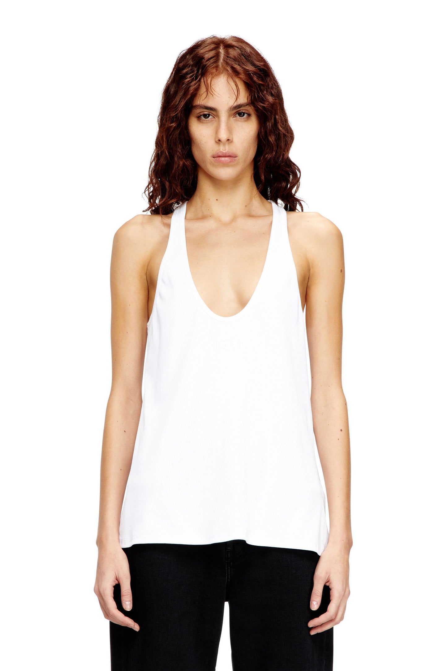 Camiseta sin mangas con tejido acanalado