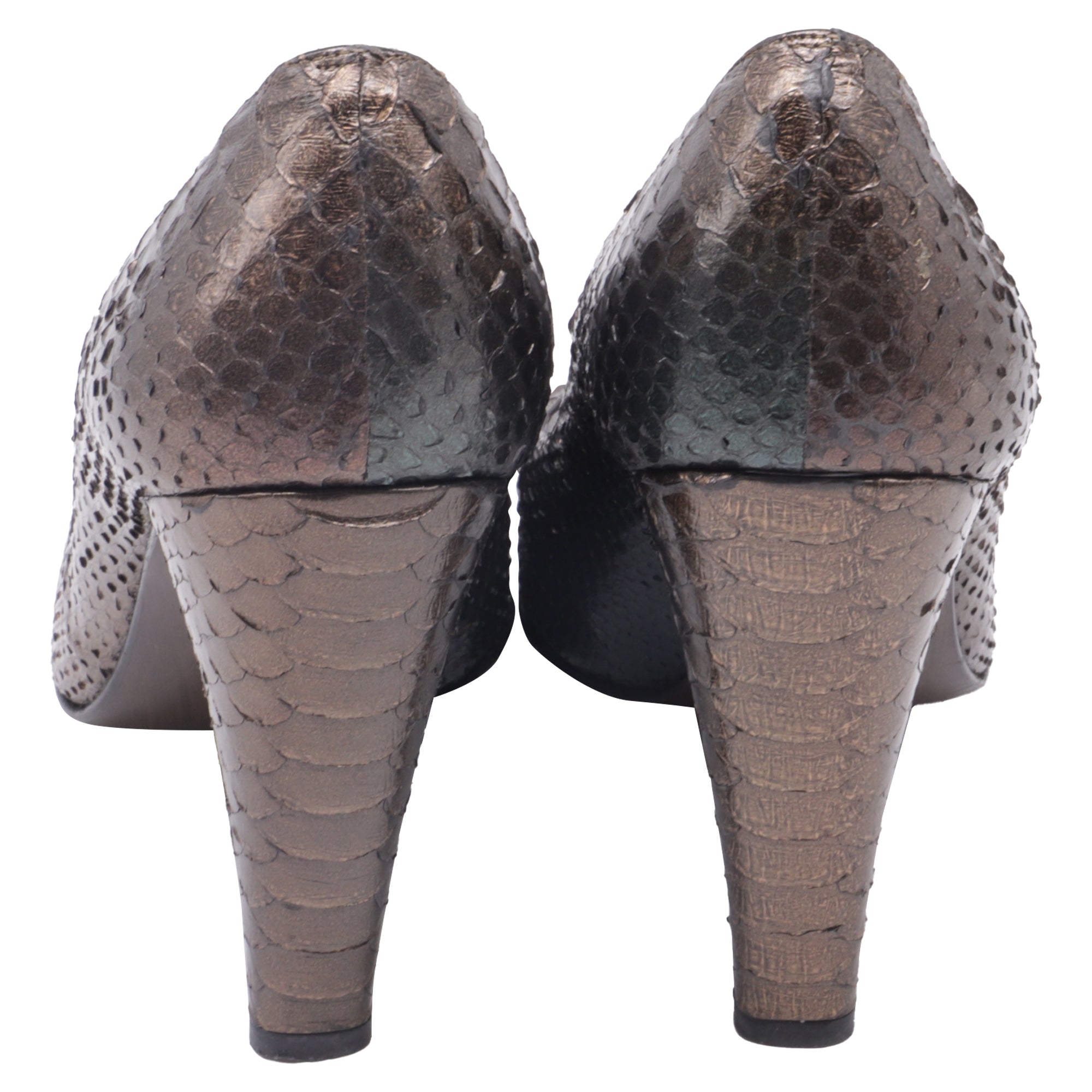 Tacones de cuero color café