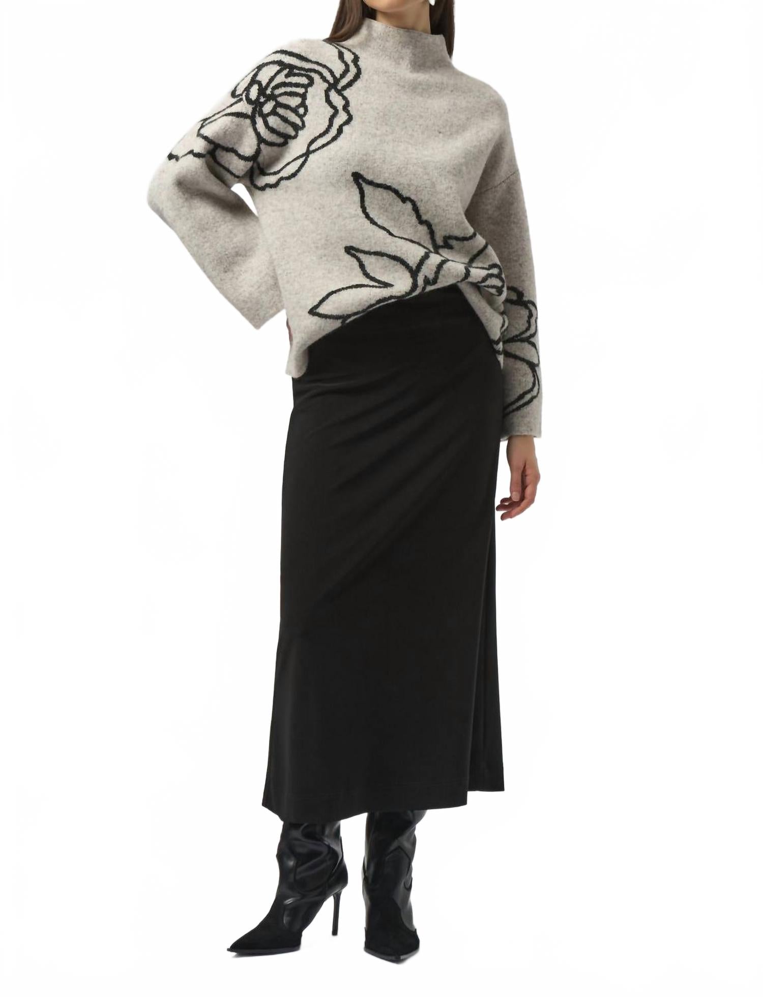 Falda larga color negro