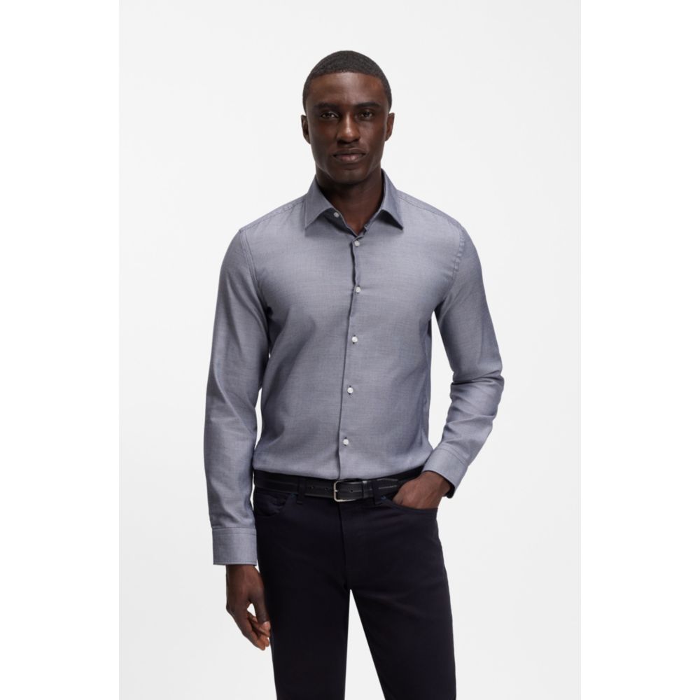 Camisa de mezcla de algodón de corte ajustado