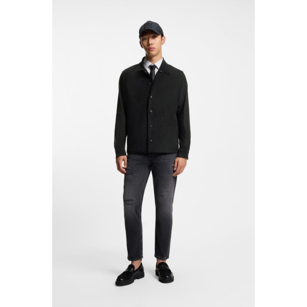 Camisa de efecto cuero de corte amplio