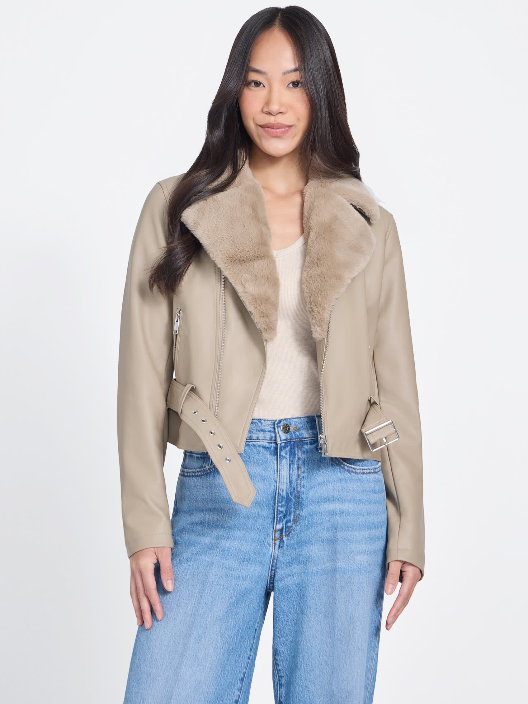 Chaqueta de efecto cuero