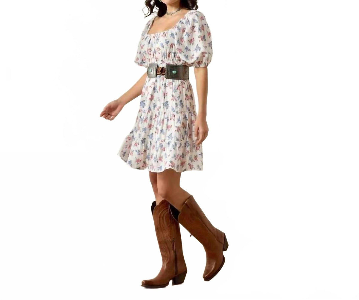 Vestido corto con estampado floral