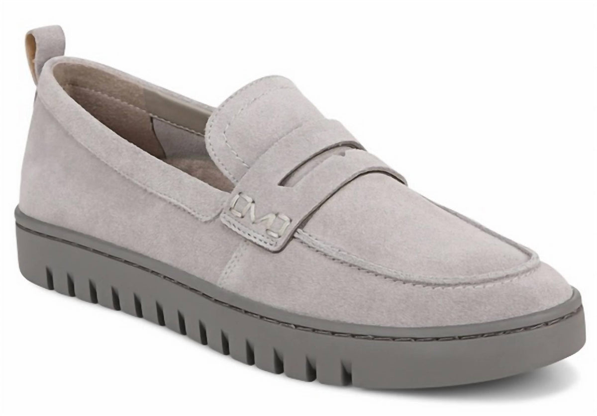 Mocasines de mujer de gamuza color gris