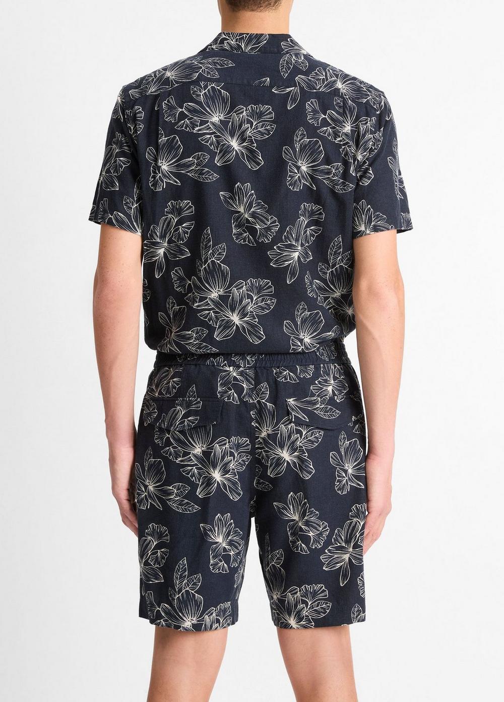 Short de mezcla de lino con estampado floral