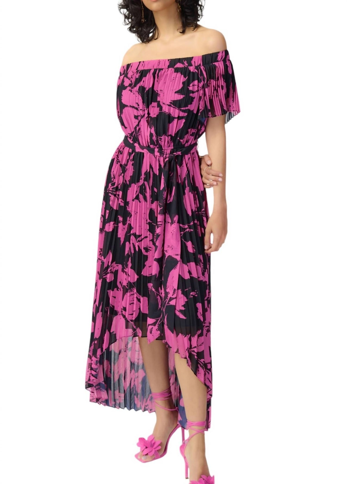 Vestido color negro y rosado