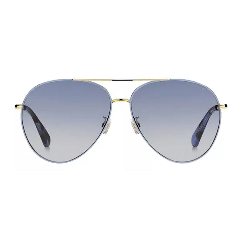 Gafas color azul y violeta y dorado