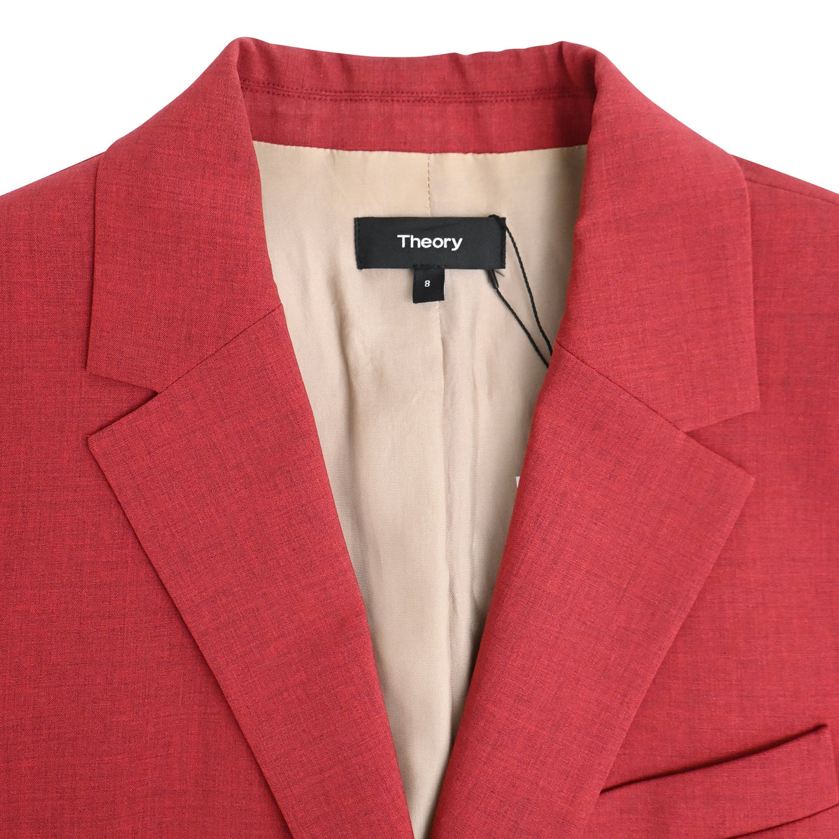 Blazer de lino color rojo