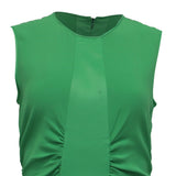 Sandro Risla Vestido Midi Verde Acampanado en Viscosa Verde