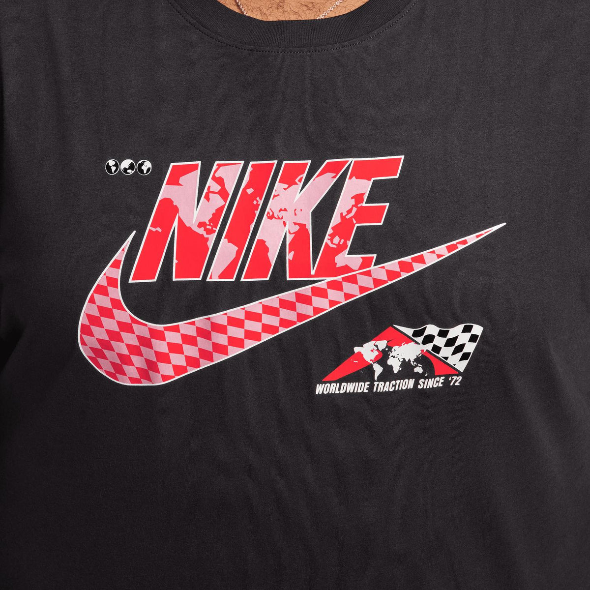 Camiseta de hombre a cuadros color negro