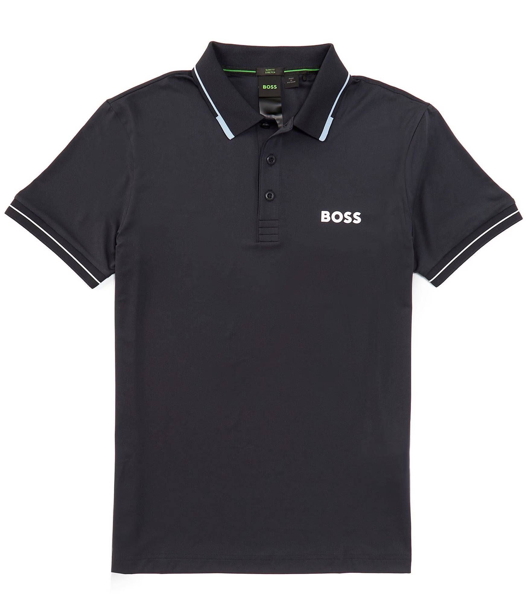 Polo de hombre de corte ajustado color azul oscuro