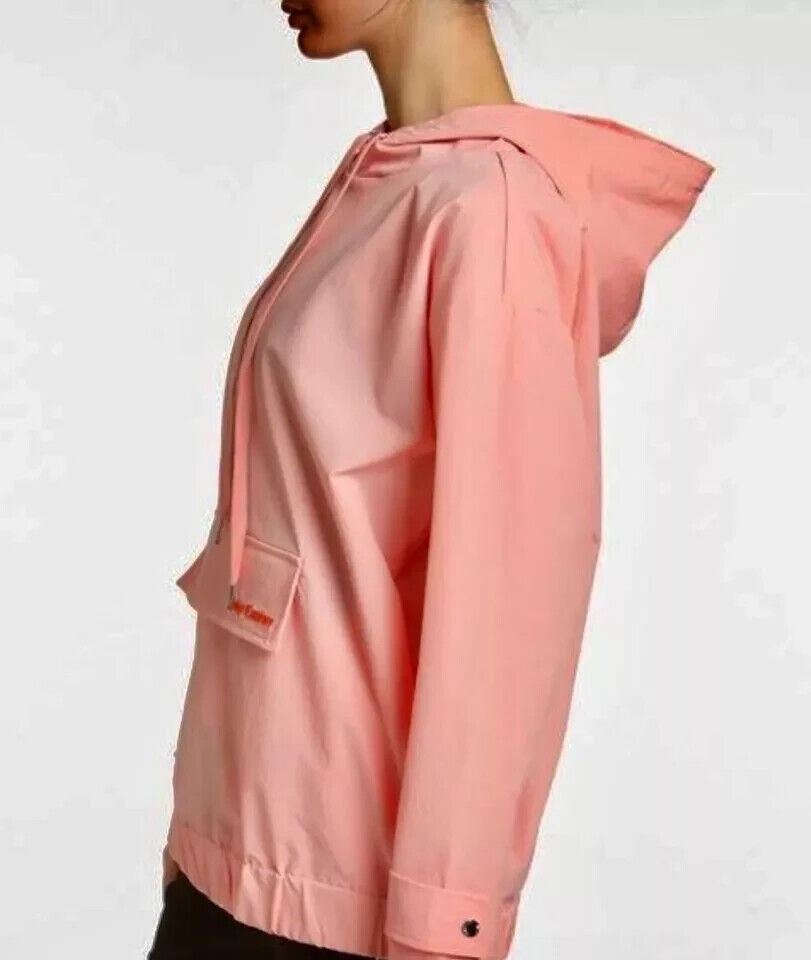 Buzo con capucha de mujer de manga larga de corte amplio color rosado