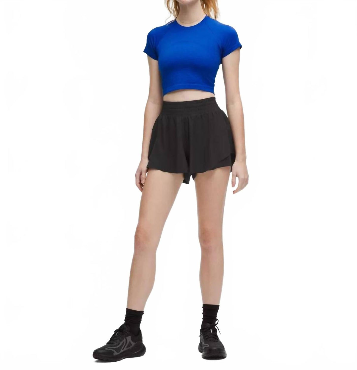 Short de tiro alto color negro
