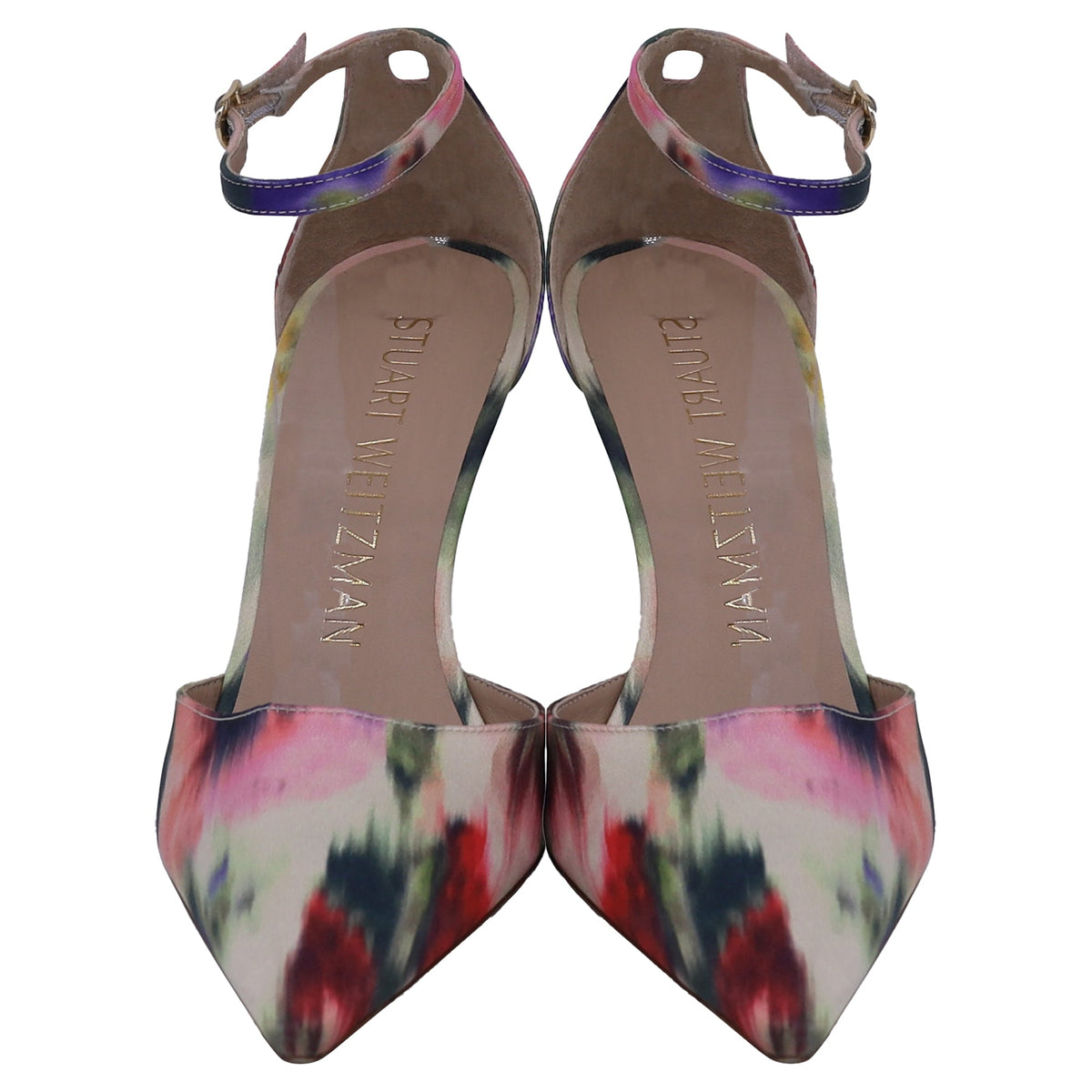 Tacones de satén multicolor