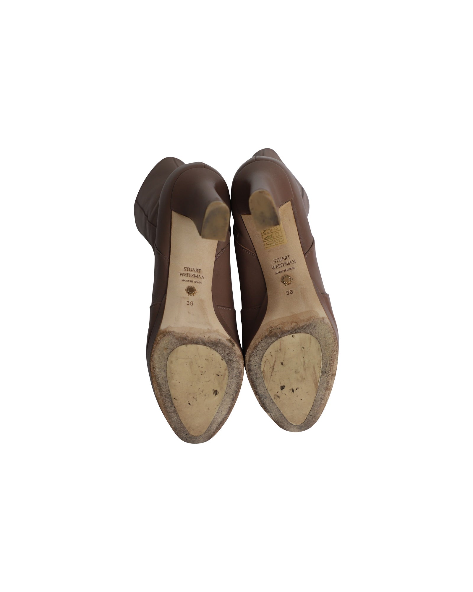 Botines de cuero con plataforma color café