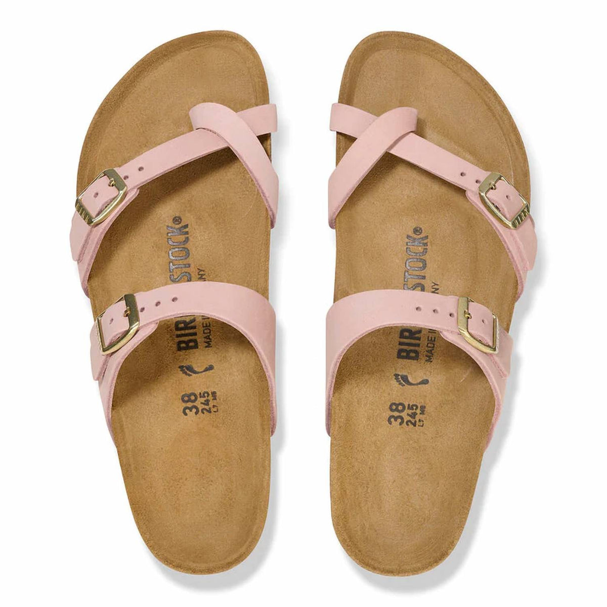 Sandalias de mujer de cuero color rosado