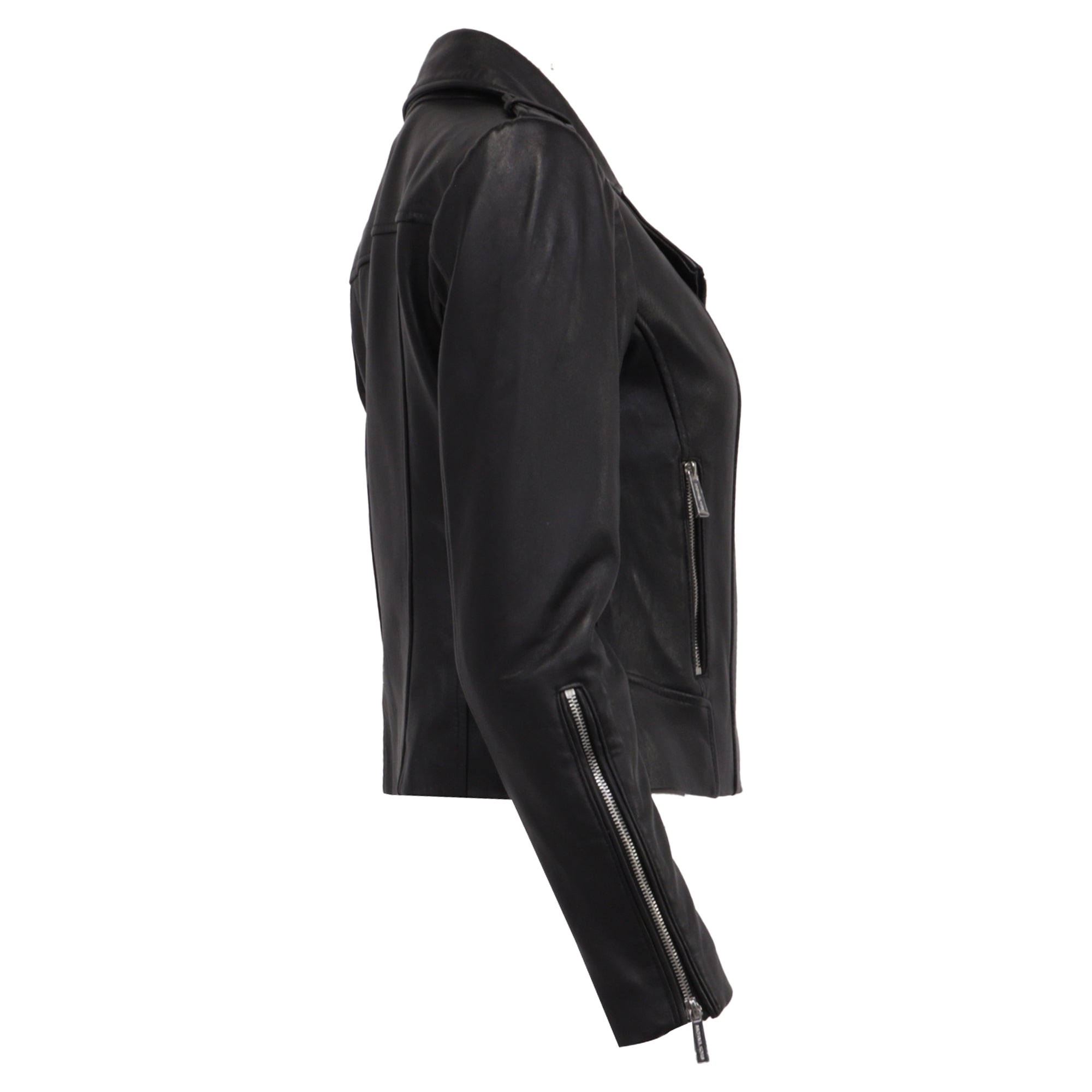 Chaqueta de cuero color negro