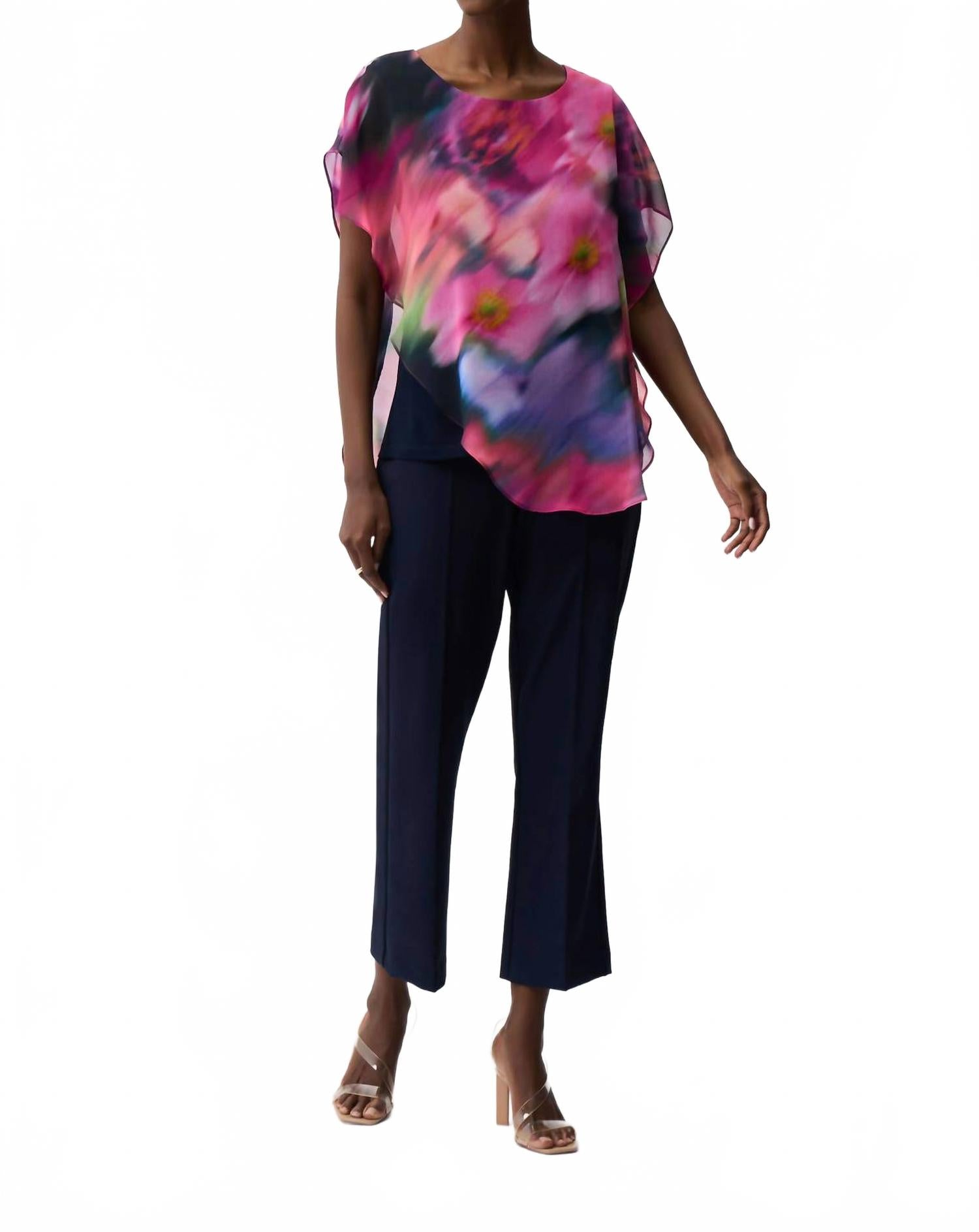 Top de gasa con estampado floral color azul