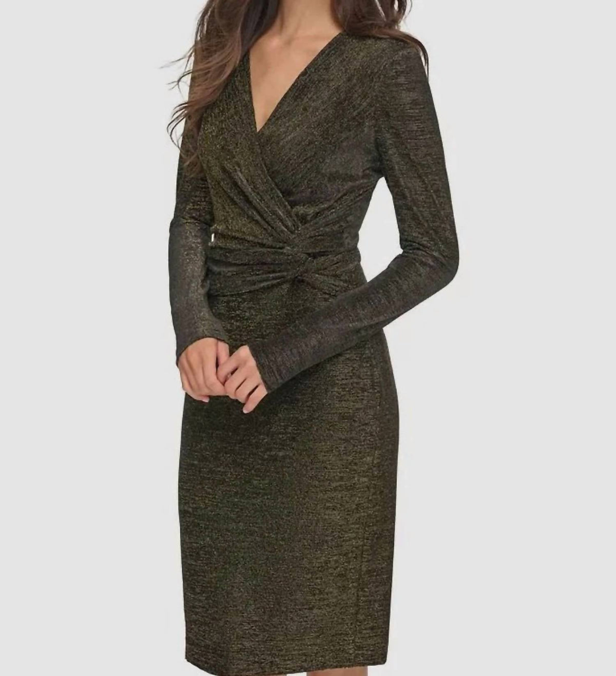 Vestido color negro y dorado