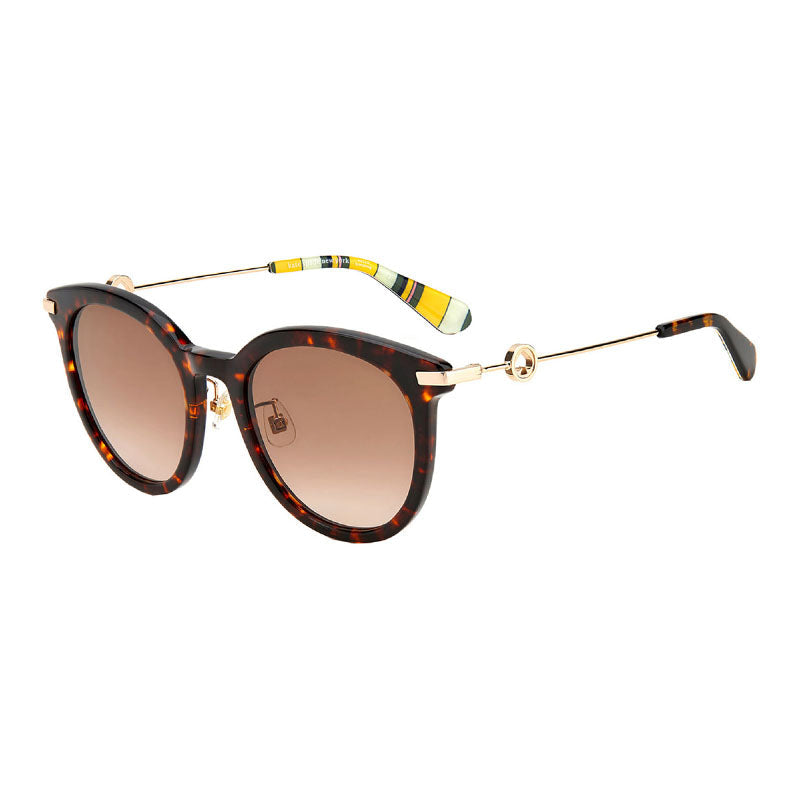 Gafas color café y dorado